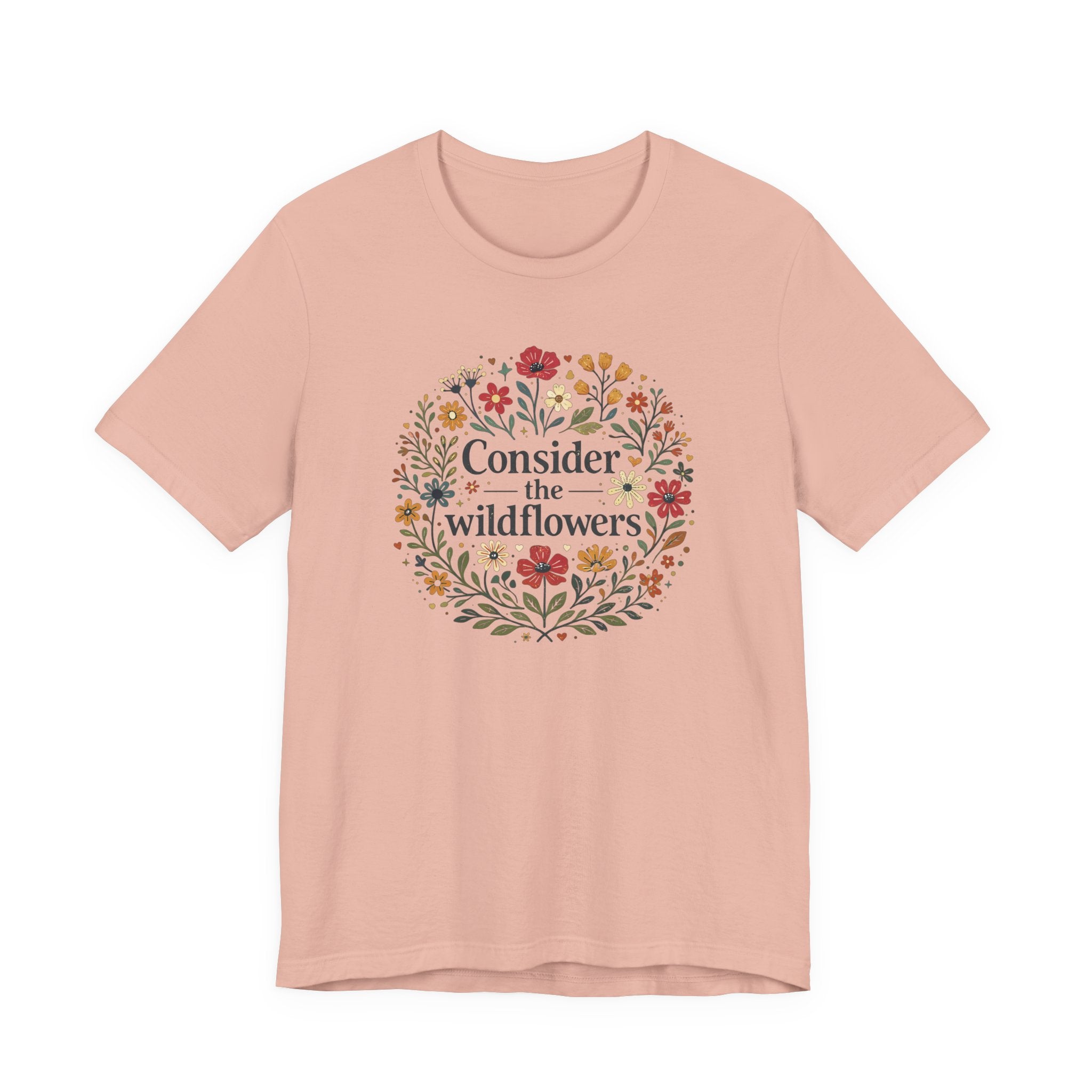 Consider the Wildflowers (Christian Botanical Block Print Tee)