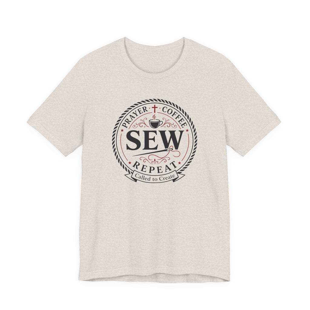 Prayer + Coffee + Sew + Repeat (Christian Tee)