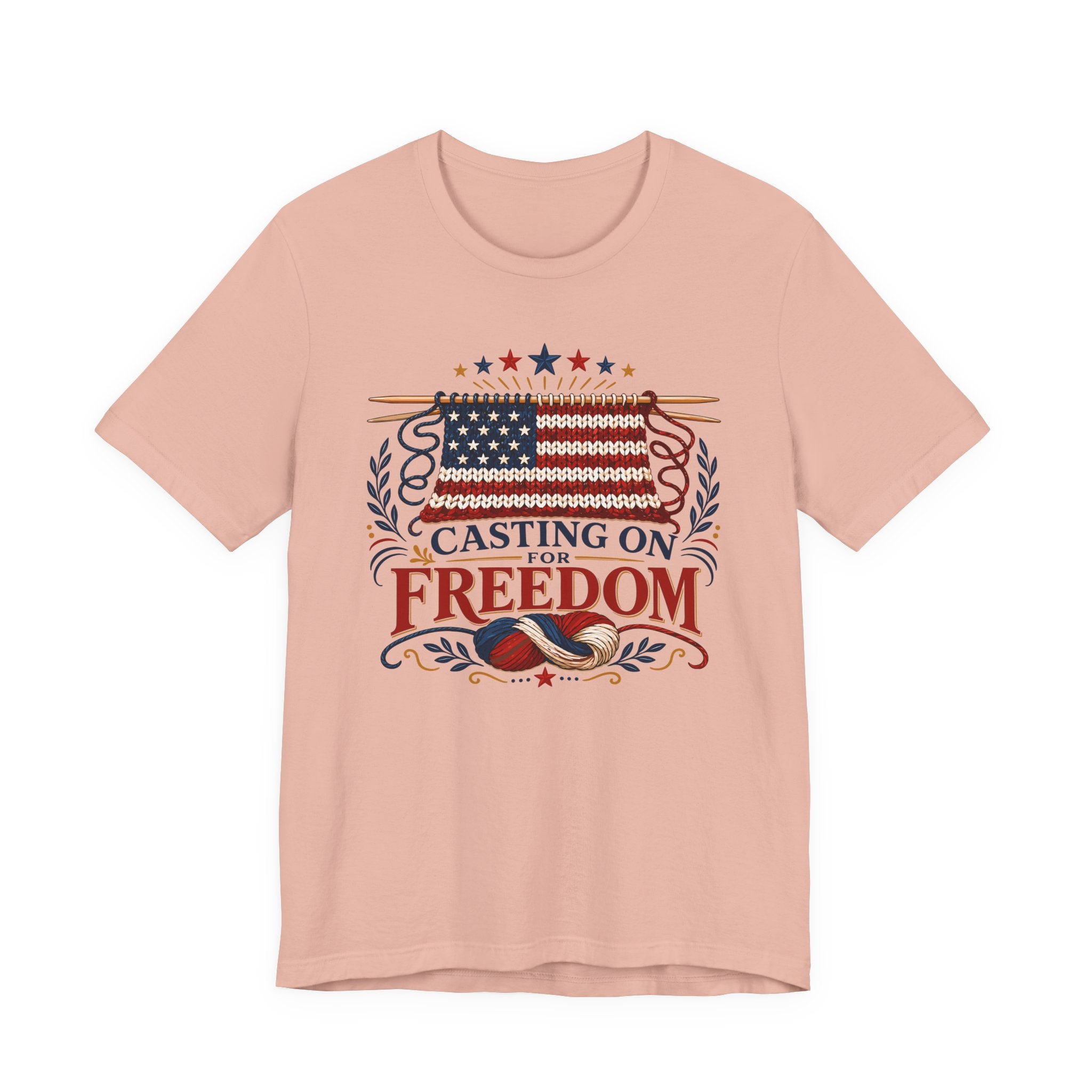 Casting On For Freedom (Patriotic Knitting Tee)