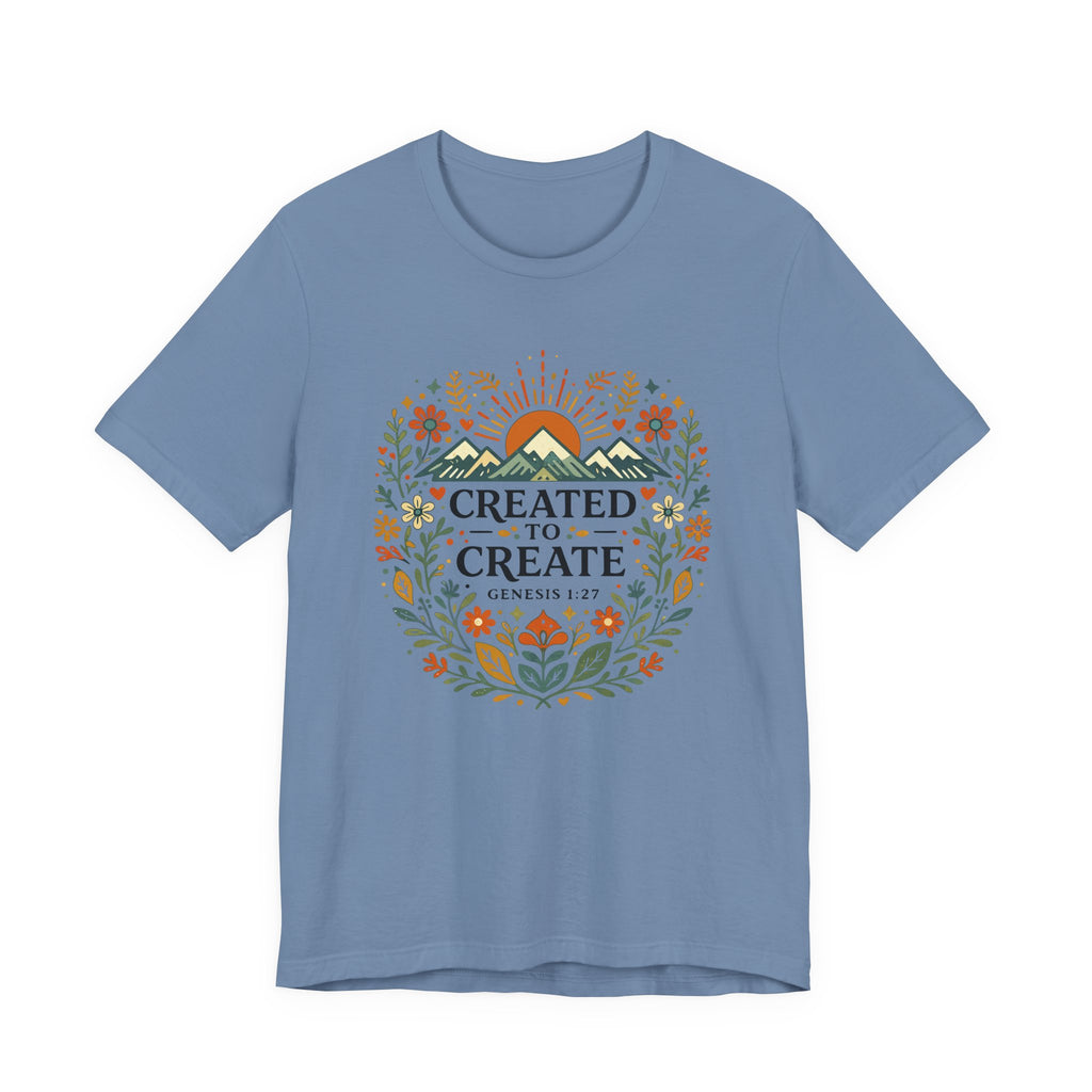 Created to Create (Christian Botanical Block Print Tee)