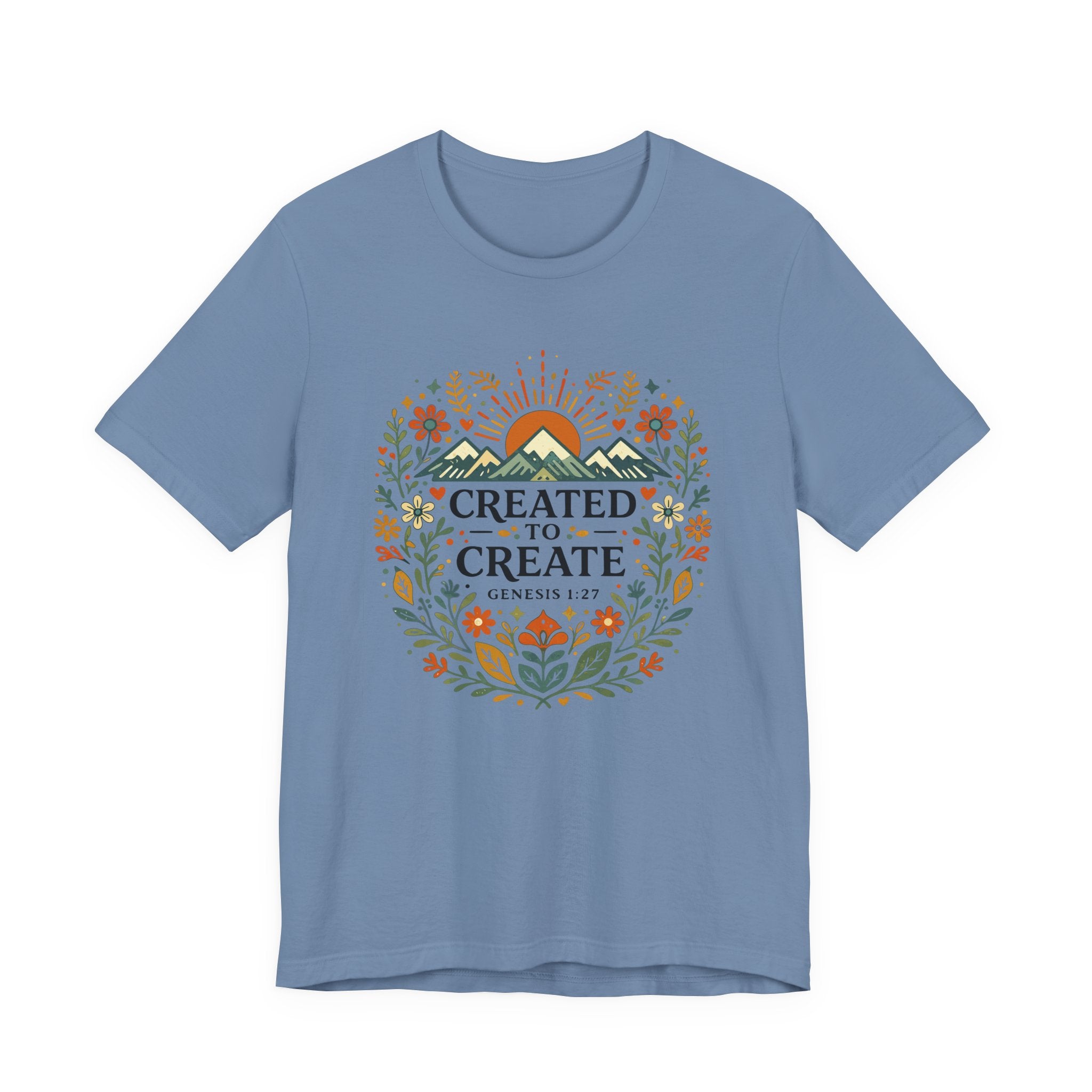 Created to Create (Christian Botanical Block Print Tee)