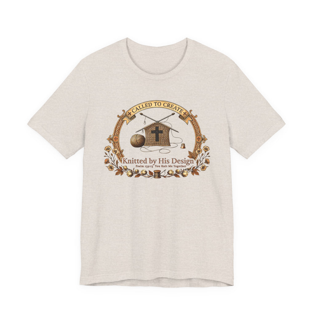 Knitted by His Design (Knitting Lovers Christian Tee)