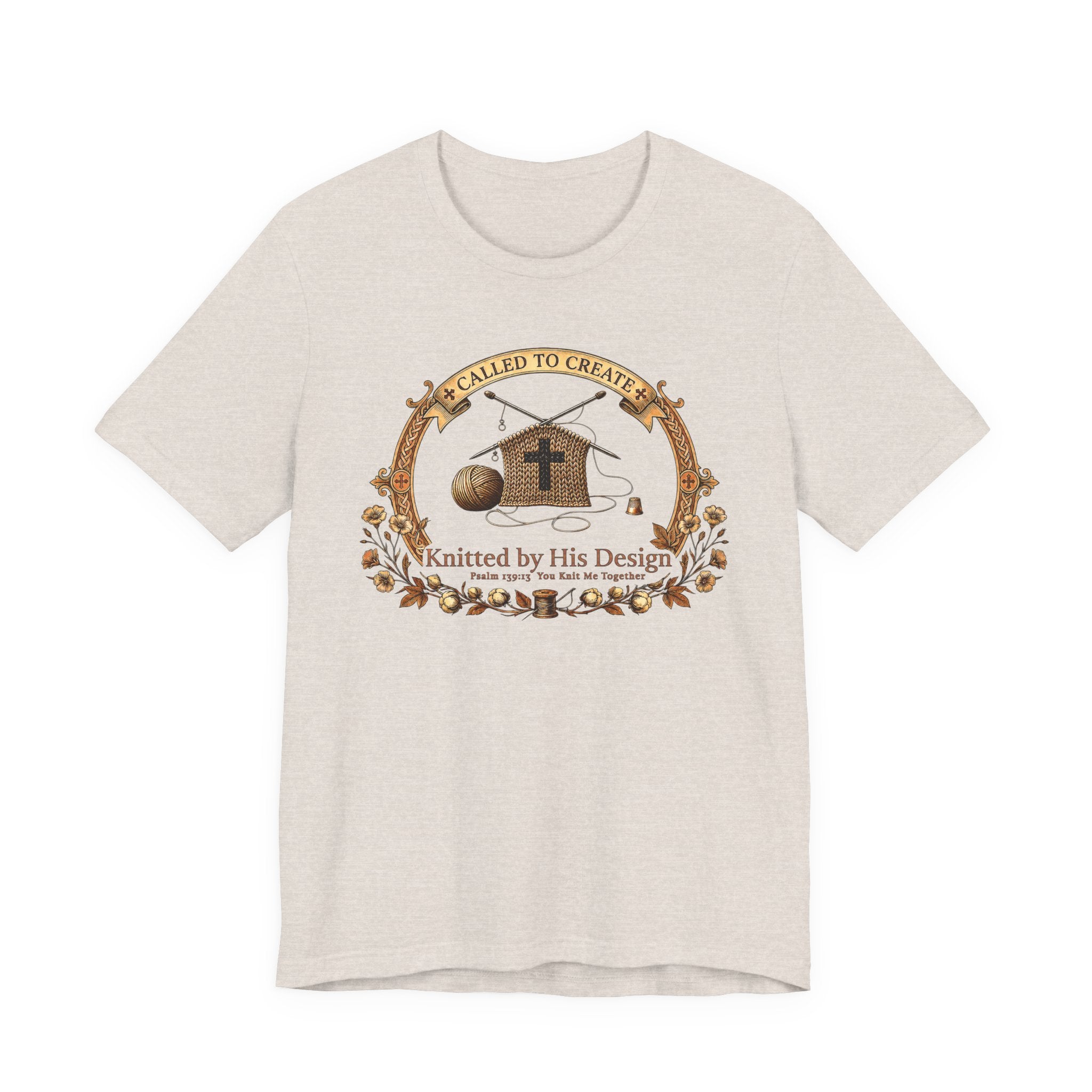 Knitted by His Design (Knitting Lovers Christian Tee)