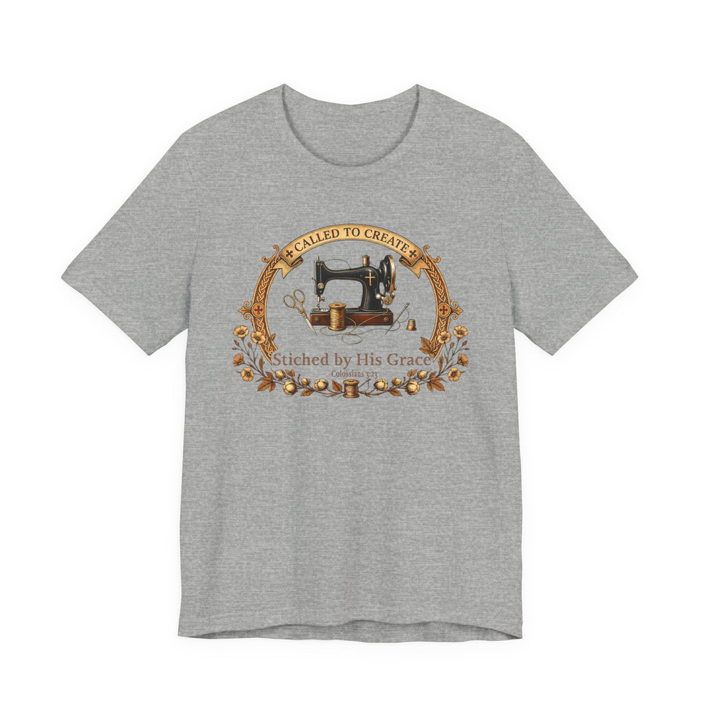 Stitched by His Grace (Christian Sewing Tee)