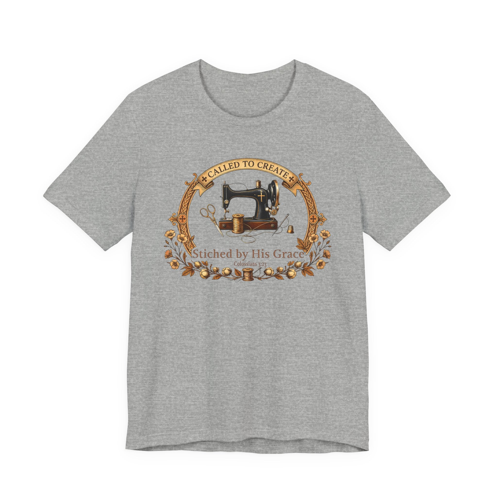 Stitched by His Grace (Christian Sewing Tee)