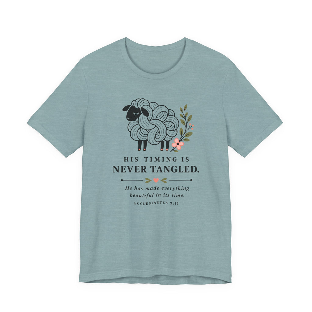 His Timing is Never Tangled (Christian Tee)