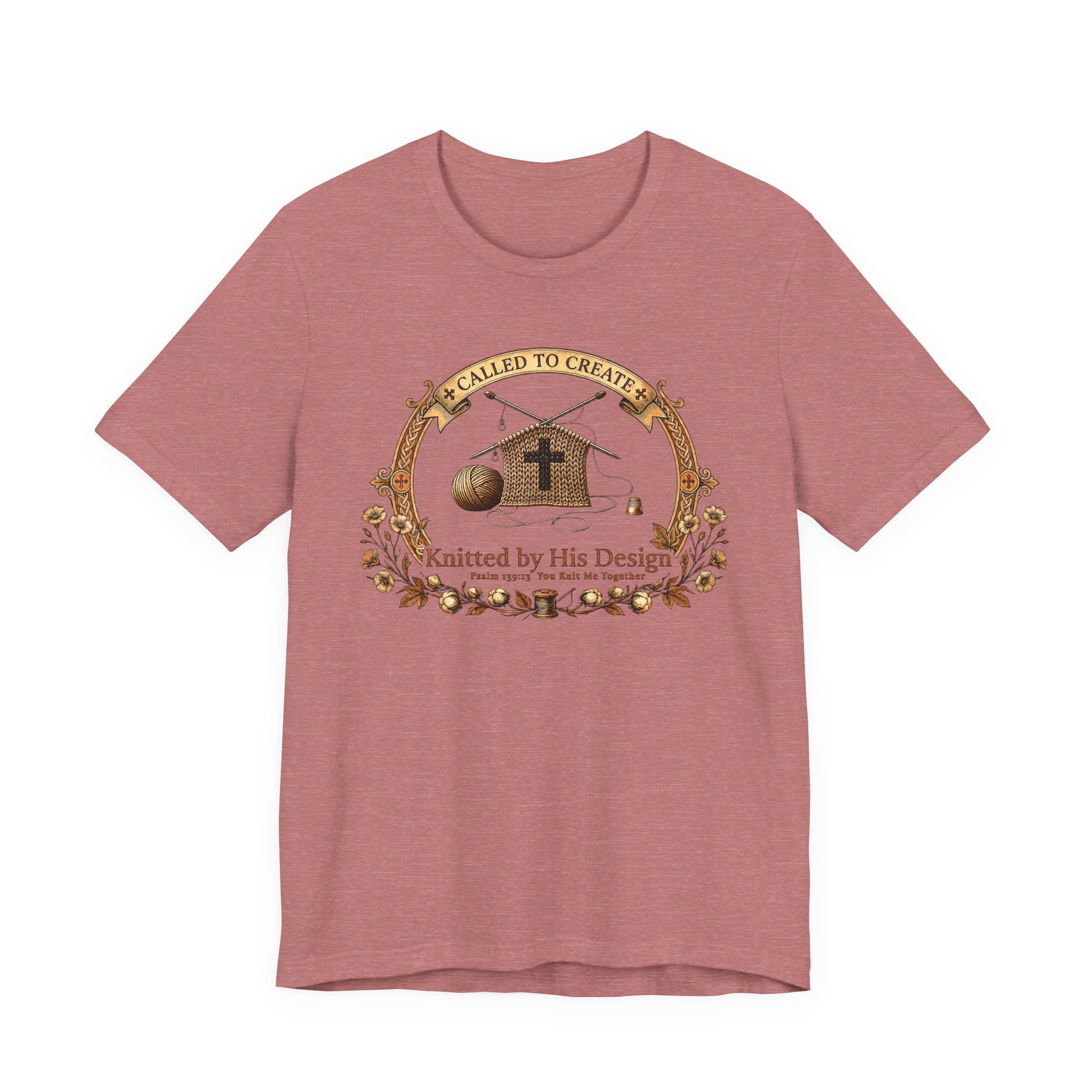 Knitted by His Design (Knitting Lovers Christian Tee)