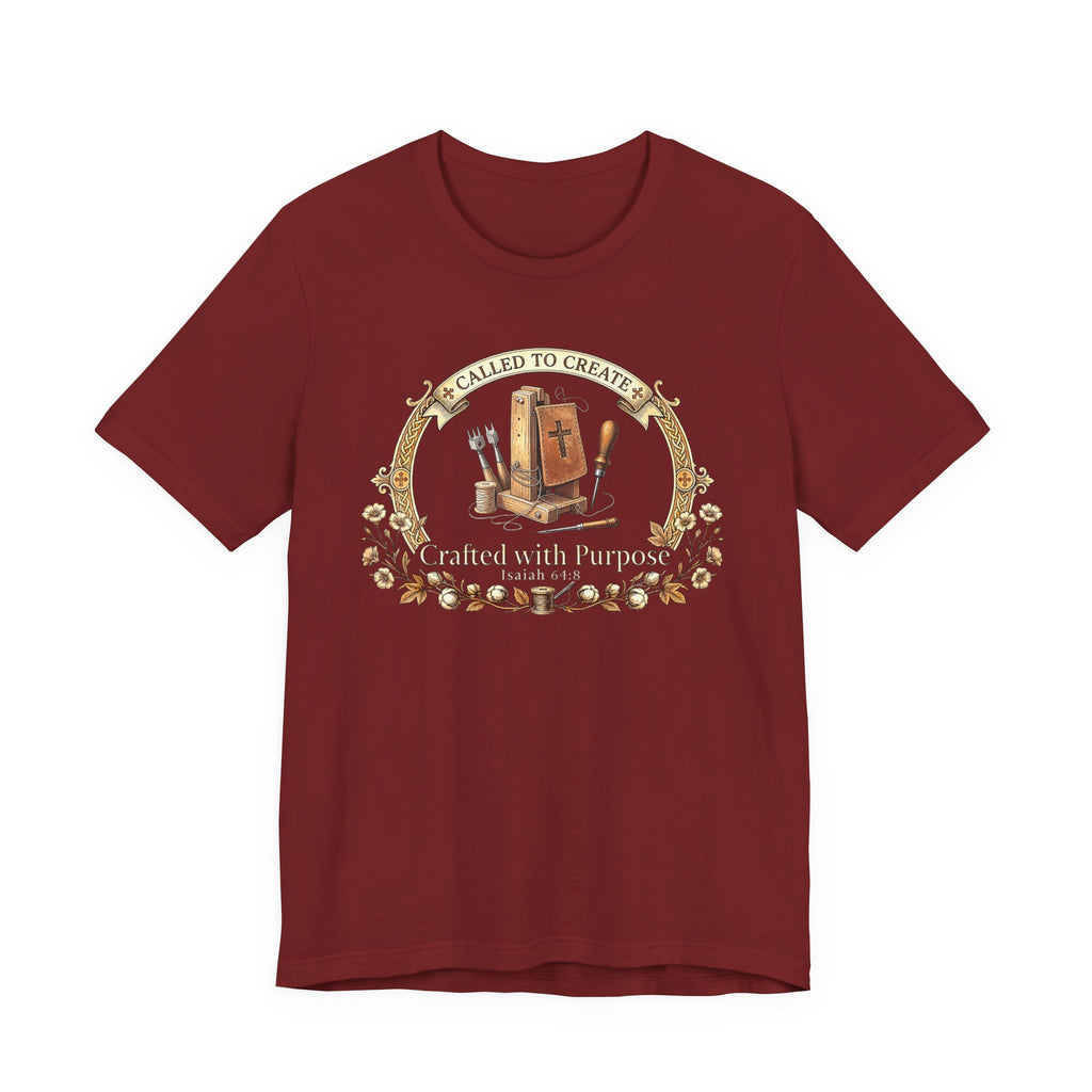 Crafted with a Purpose (Leather Working Christian Tee in Dark Colors)