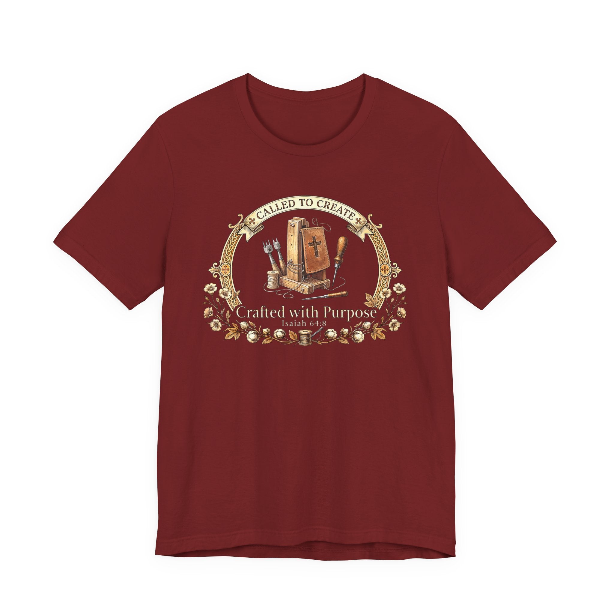 Crafted with a Purpose (Leather Working Christian Tee in Dark Colors)