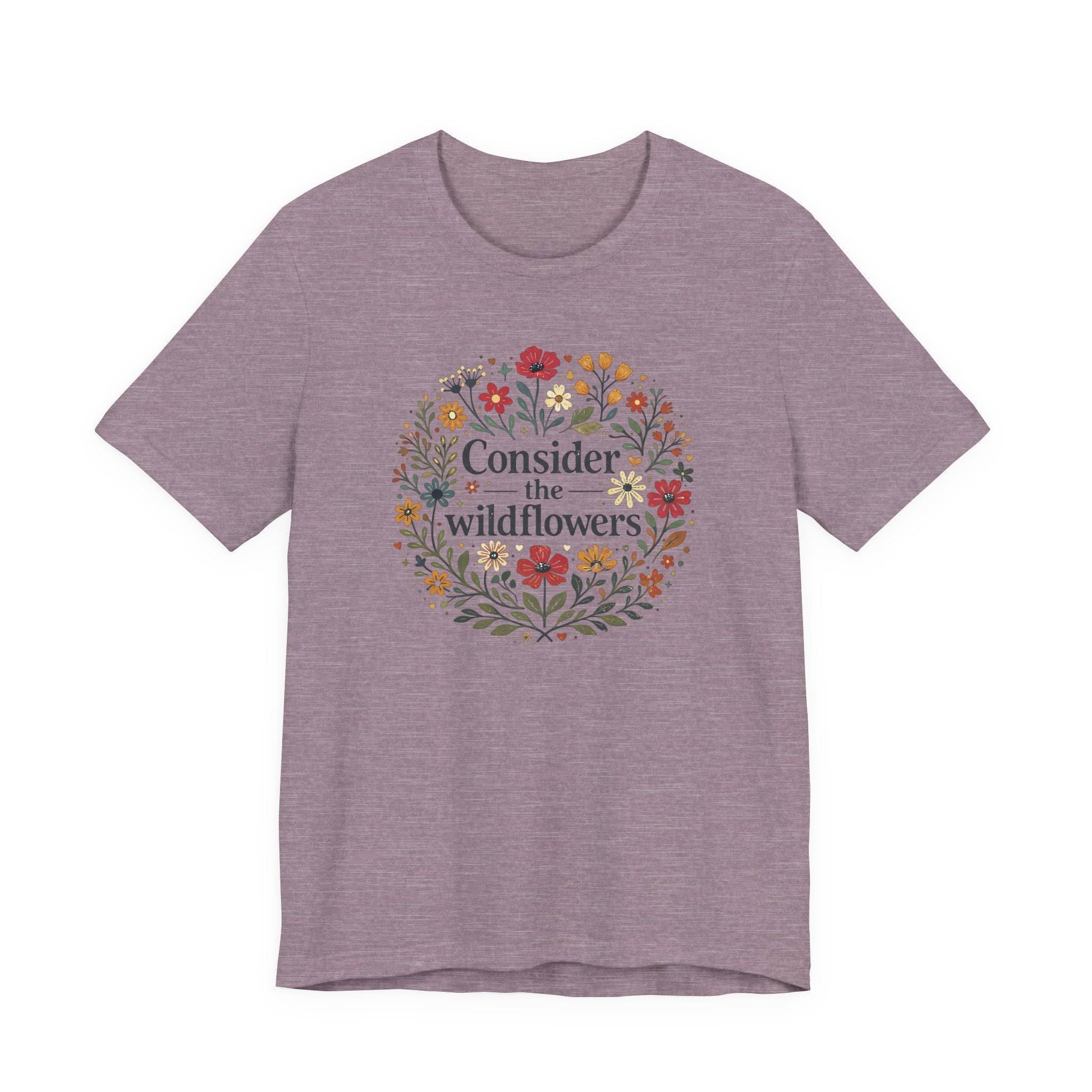 Consider the Wildflowers (Christian Botanical Block Print Tee)