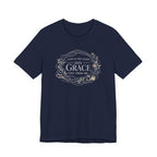 Even in Chaos His Grace Finds Me (Christian Sewing Tee in Dark Colors)