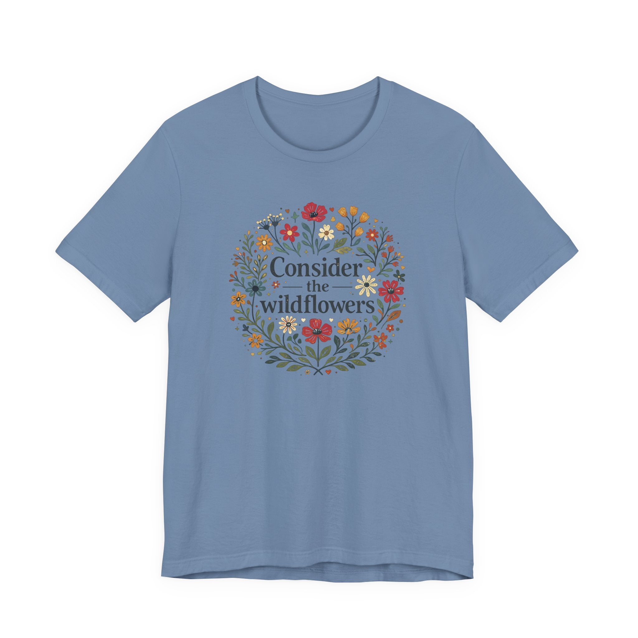 Consider the Wildflowers (Christian Botanical Block Print Tee)