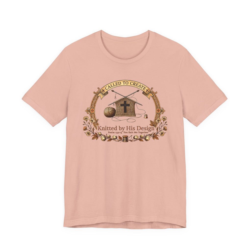 Knitted by His Design (Knitting Lovers Christian Tee)