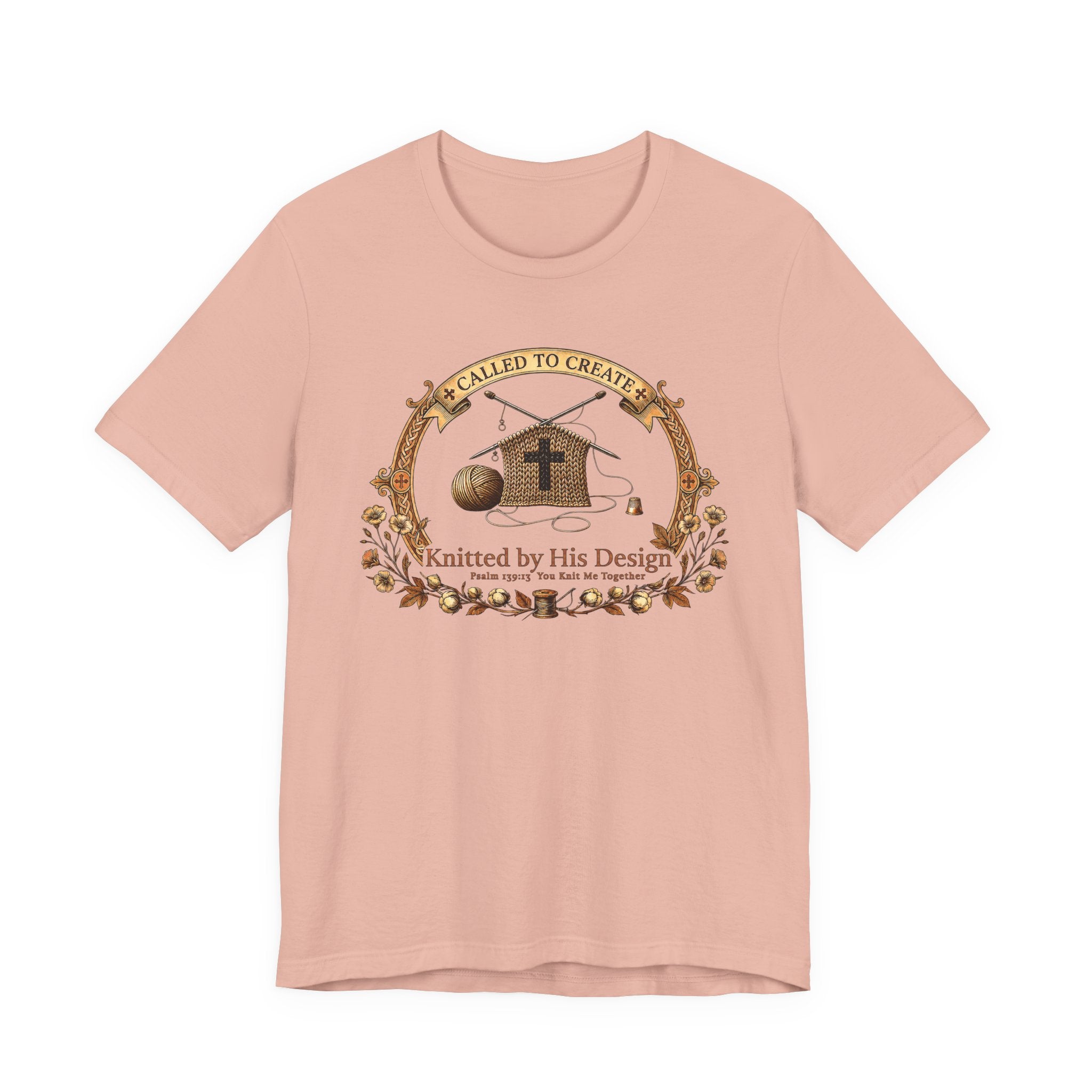 Knitted by His Design (Knitting Lovers Christian Tee)