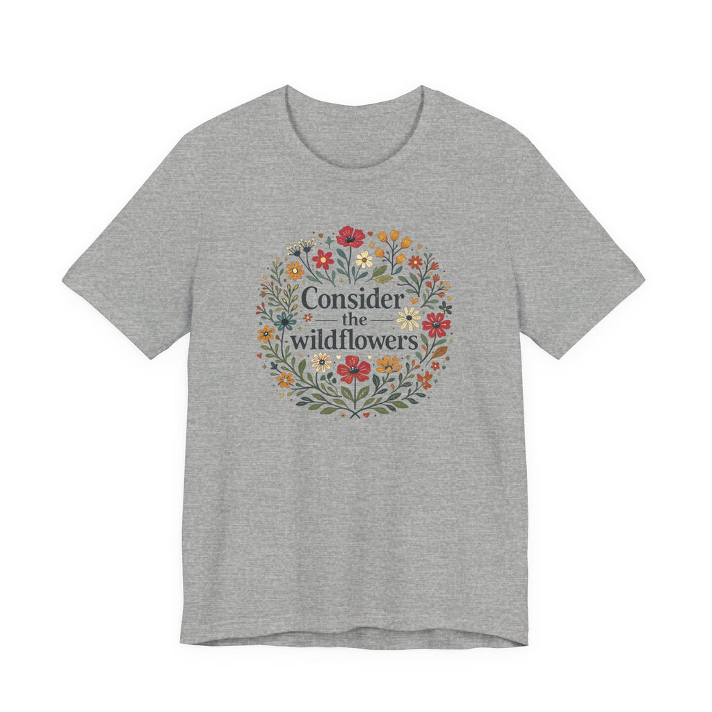 Consider the Wildflowers (Christian Botanical Block Print Tee)