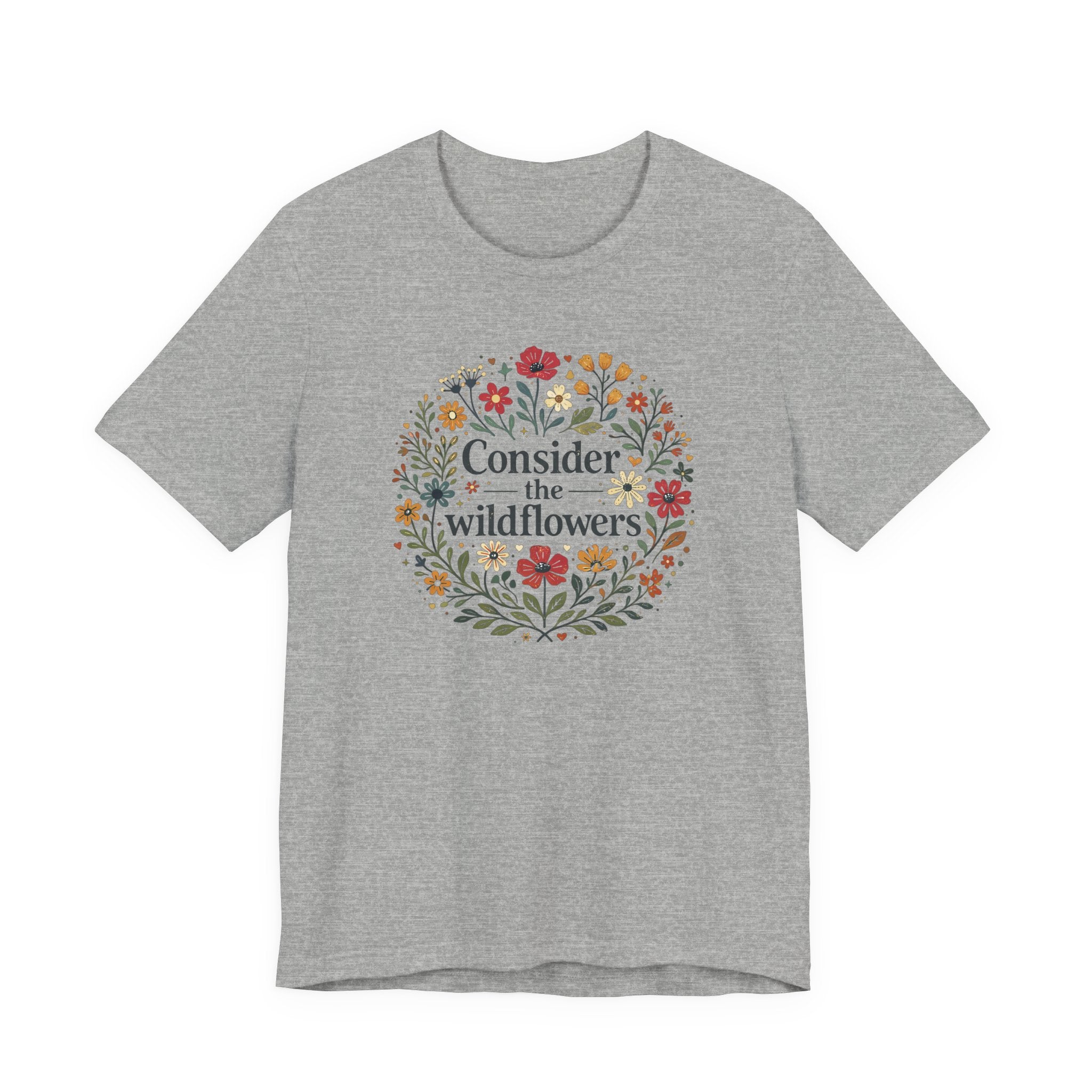 Consider the Wildflowers (Christian Botanical Block Print Tee)