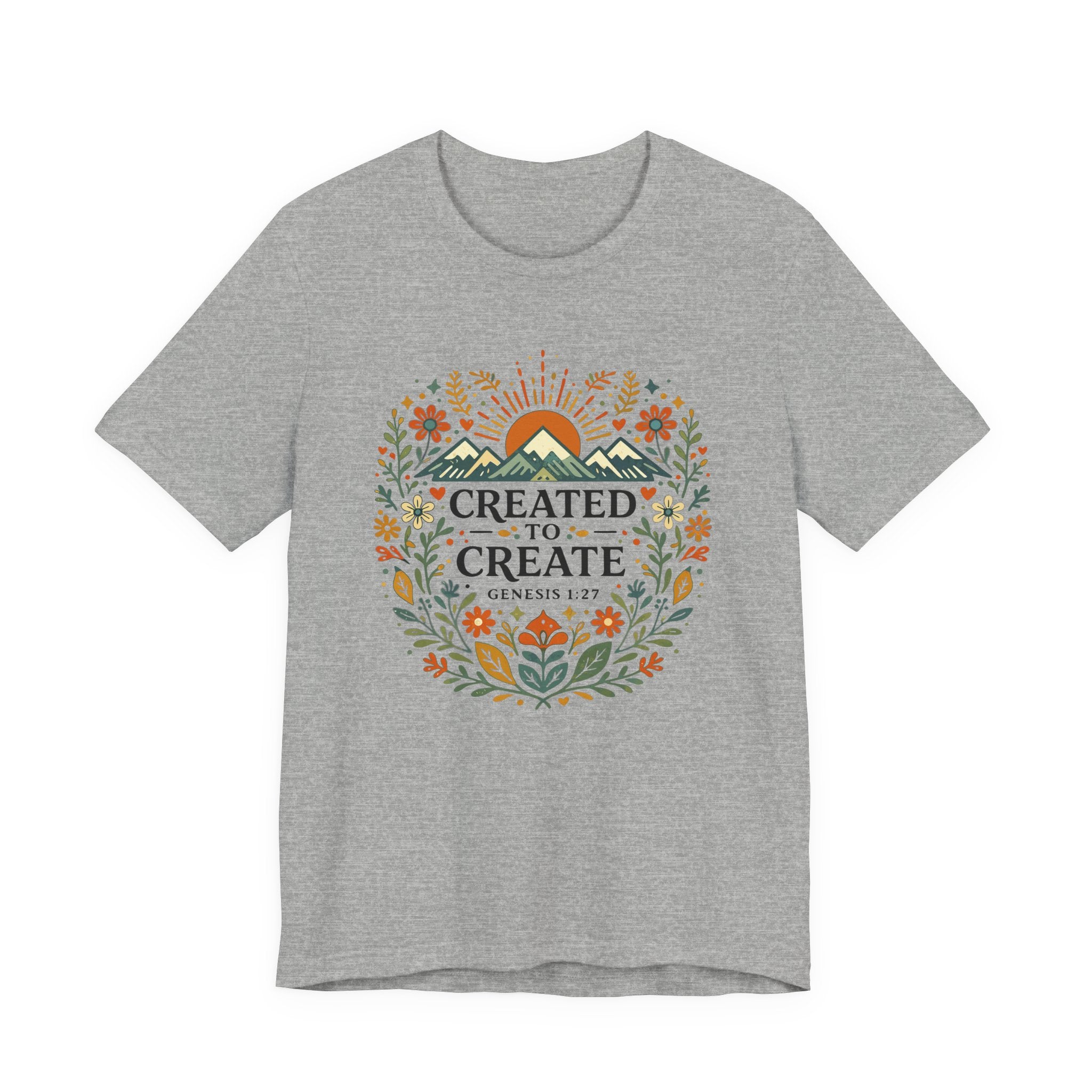 Created to Create (Christian Botanical Block Print Tee)