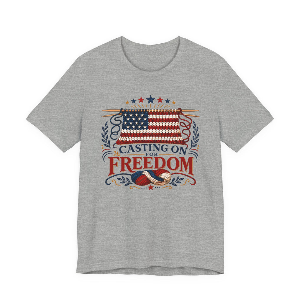 Casting On For Freedom (Patriotic Knitting Tee)