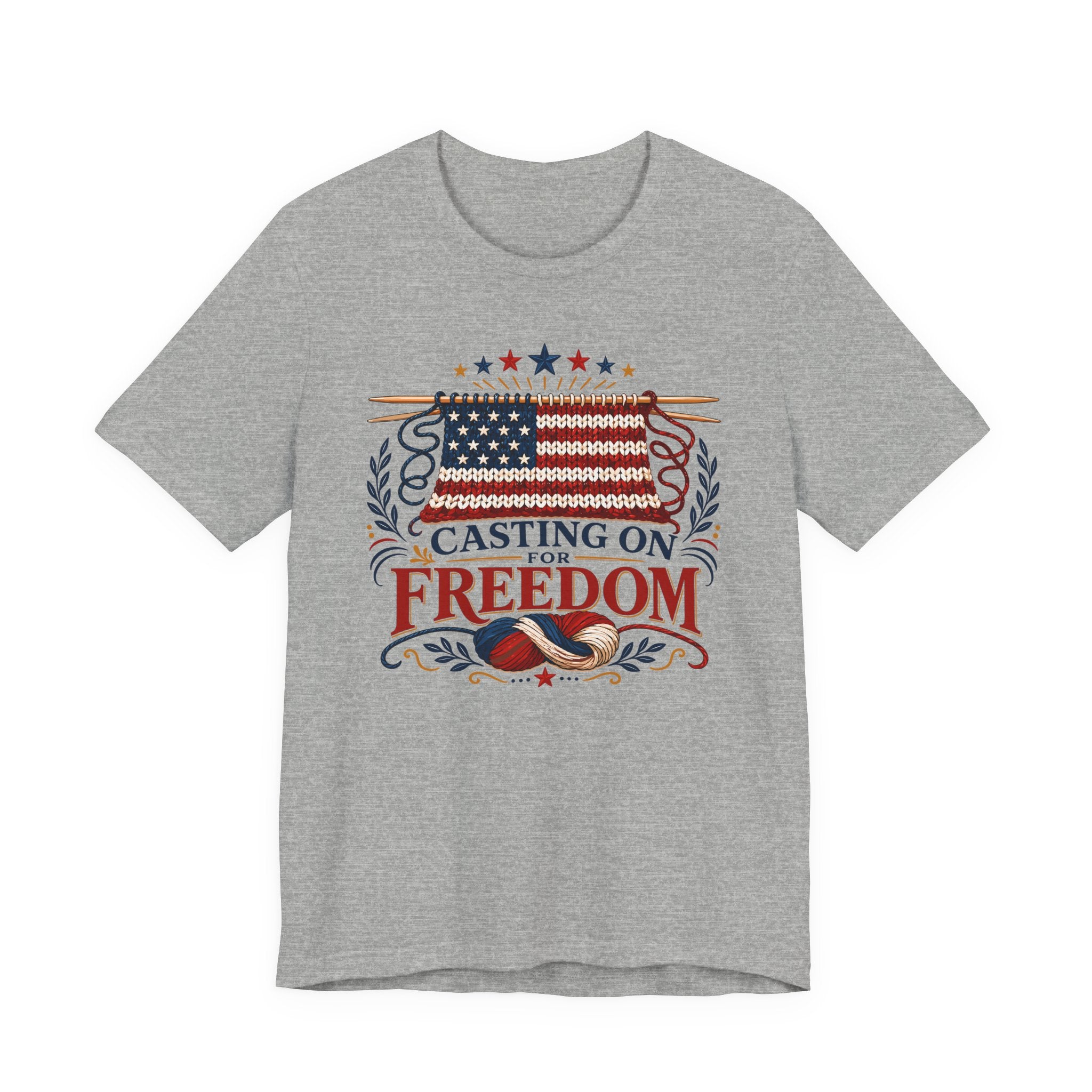 Casting On For Freedom (Patriotic Knitting Tee)