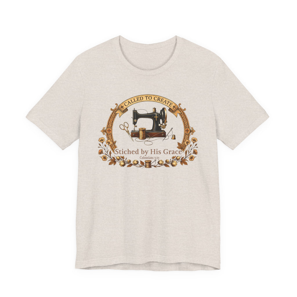 Stitched by His Grace (Christian Sewing Tee)