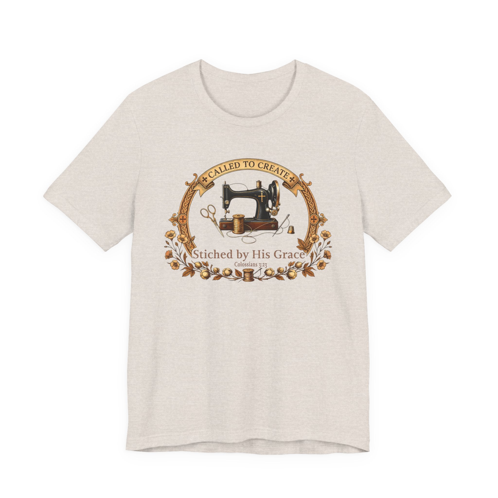 Stitched by His Grace (Christian Sewing Tee)