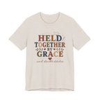 Held Together By Grace and Double Stitches (Christian Sewing Tee)
