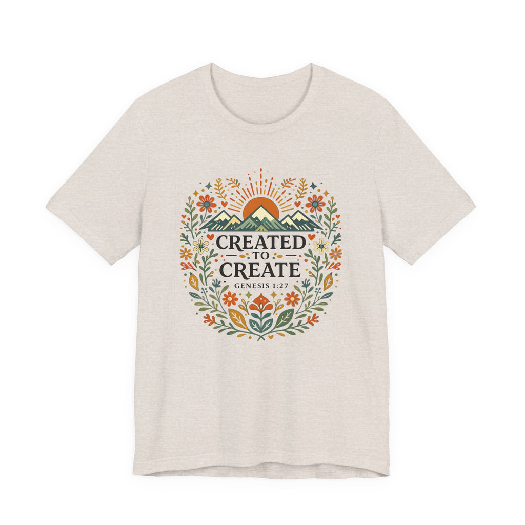 Created to Create (Christian Botanical Block Print Tee)