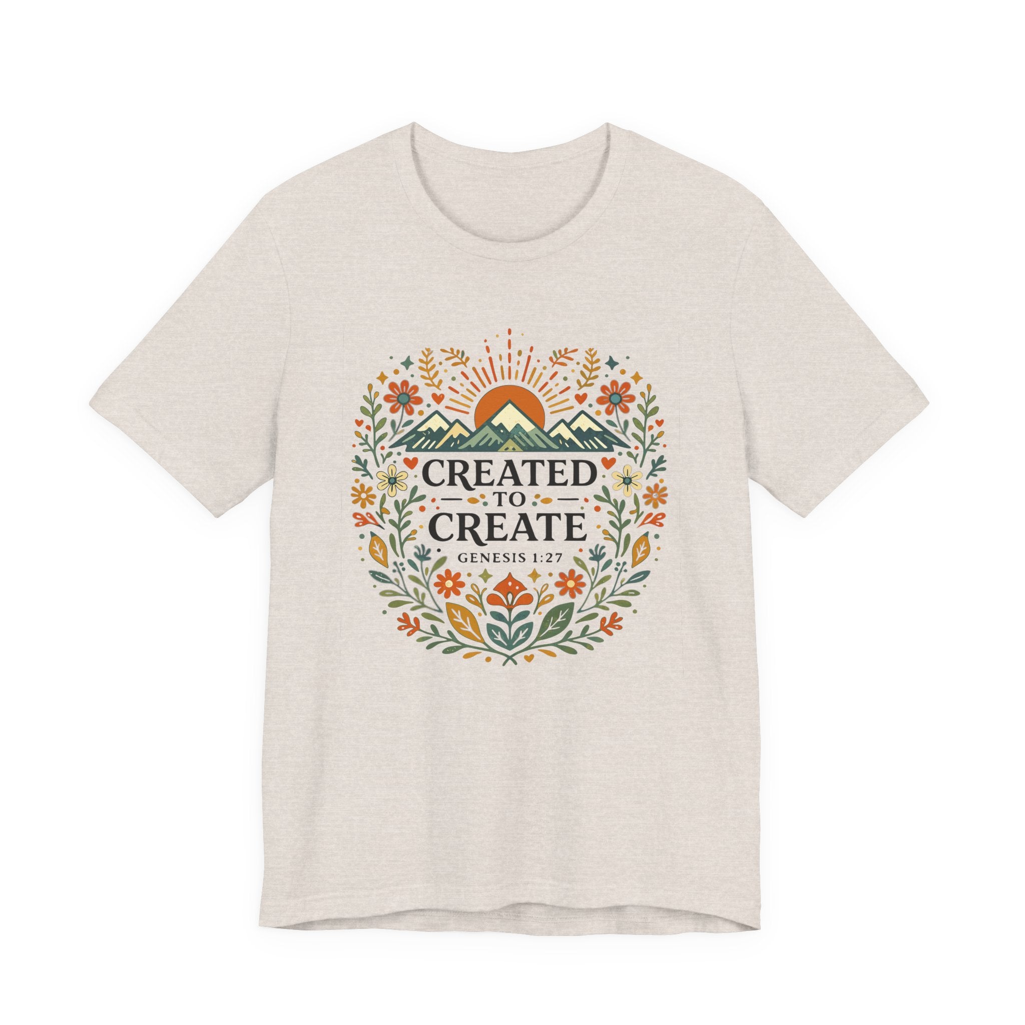 Created to Create (Christian Botanical Block Print Tee)