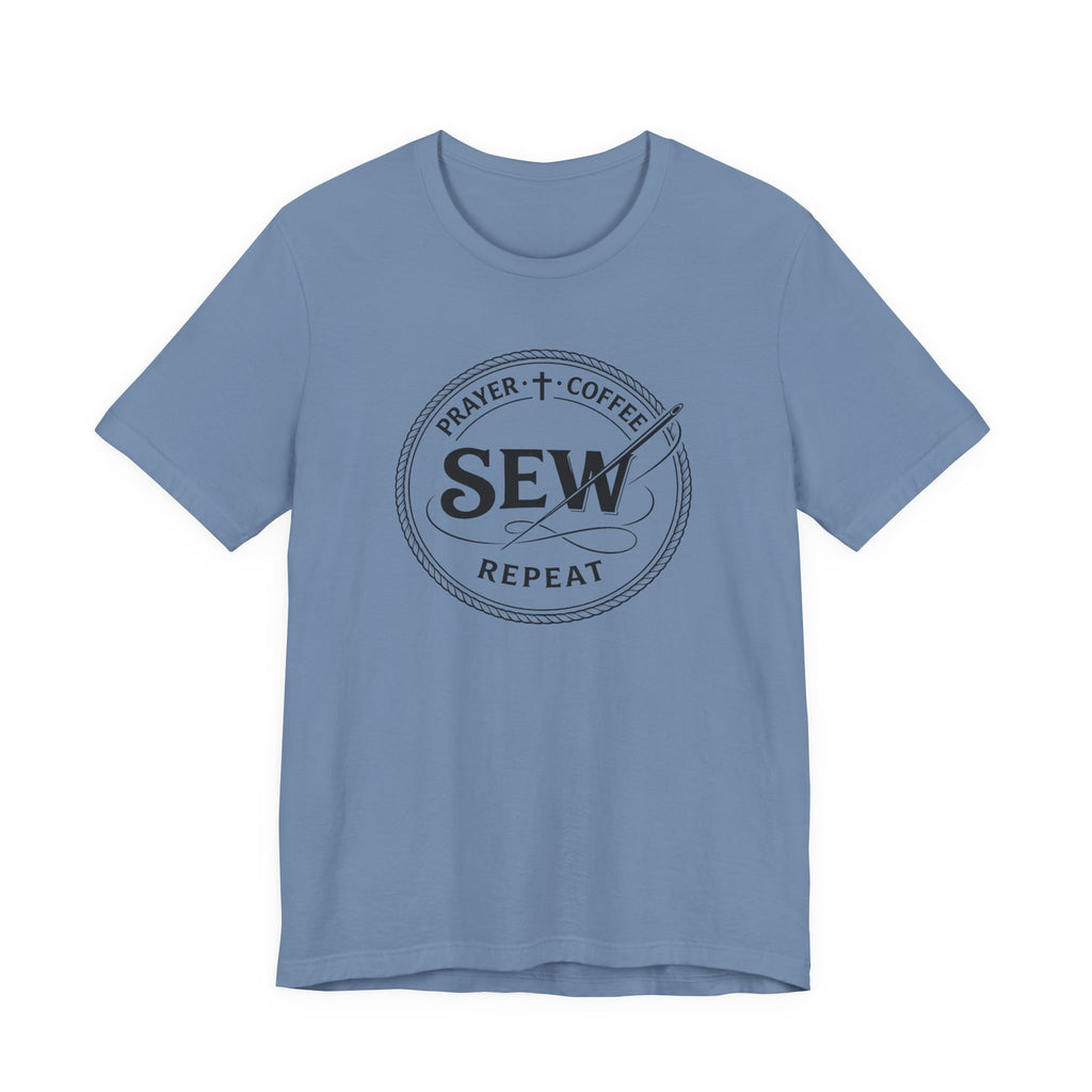 Prayer + Coffee + Sew Repeat (Christian Sewing Tee)