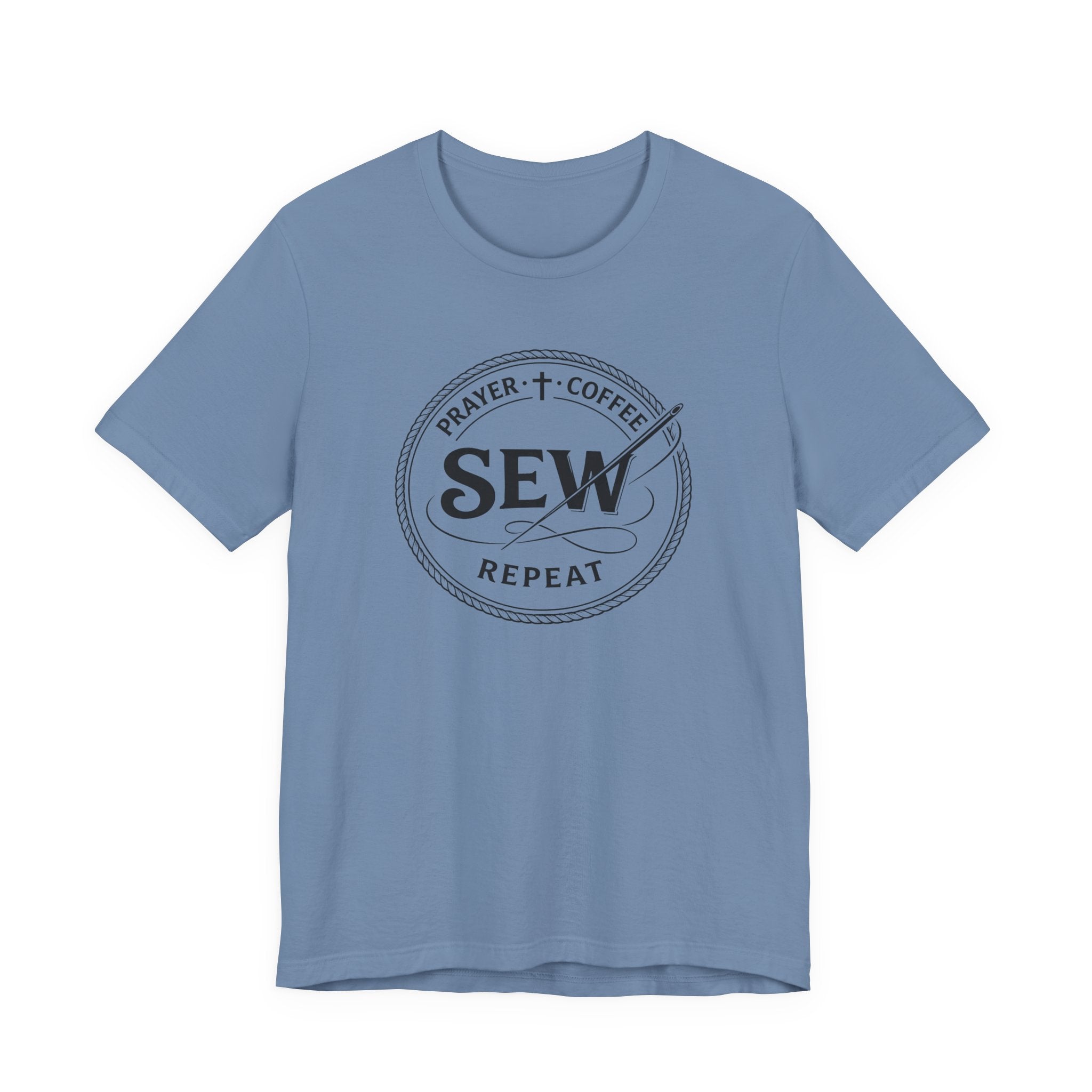 Prayer + Coffee + Sew Repeat (Christian Sewing Tee)