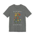 It Is Well With My Soul (Botanical Christian Tee in Dark Colors)