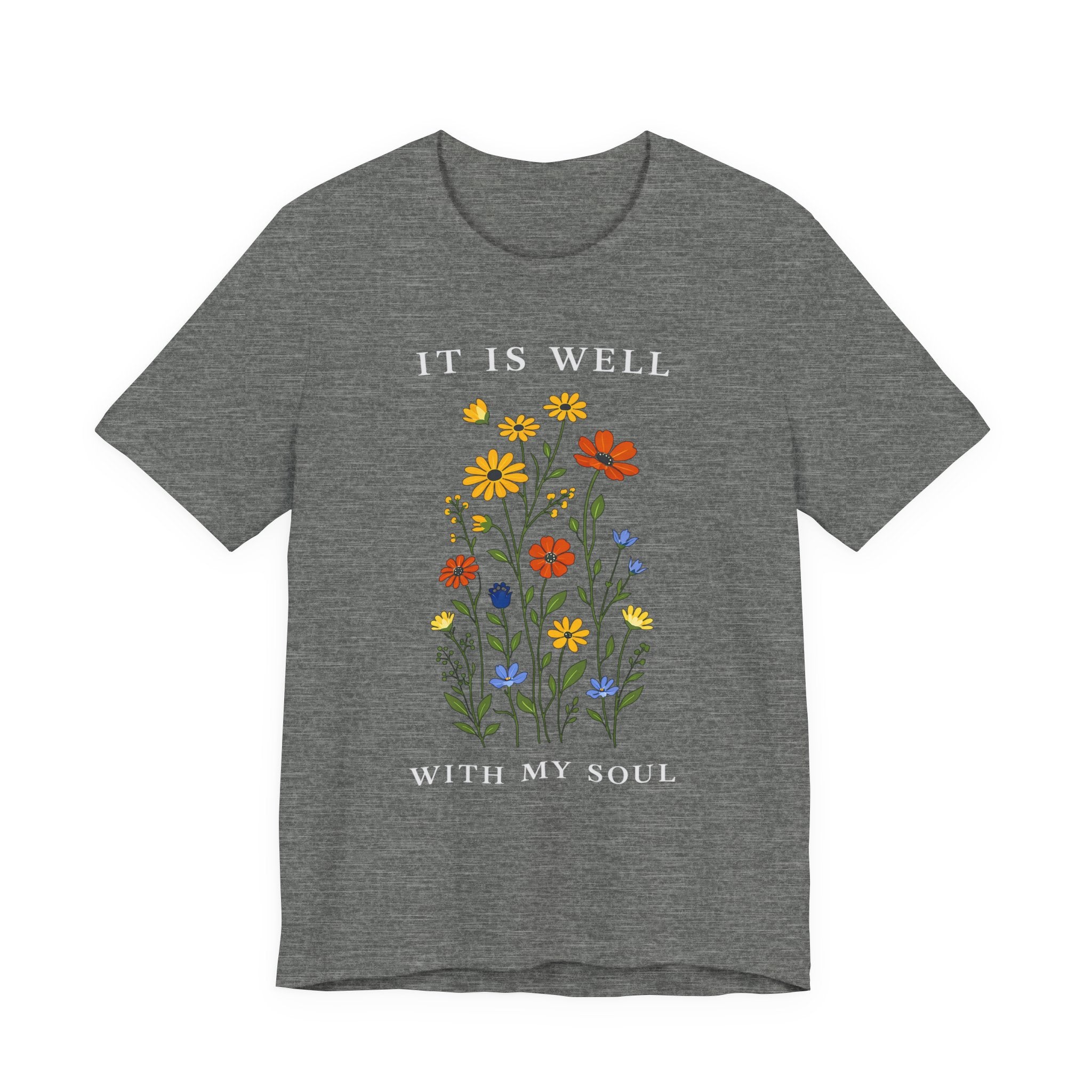 It Is Well With My Soul (Botanical Christian Tee in Dark Colors)