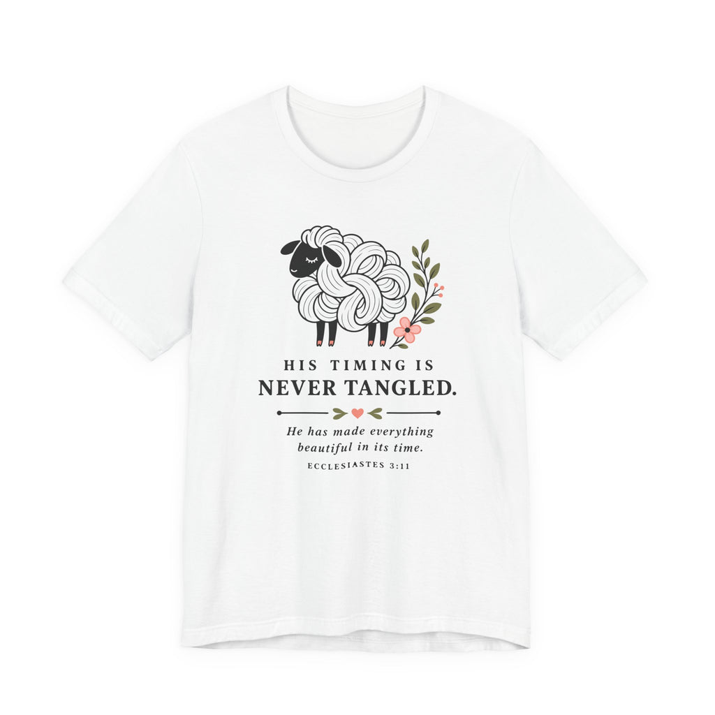 His Timing is Never Tangled (Christian Tee)