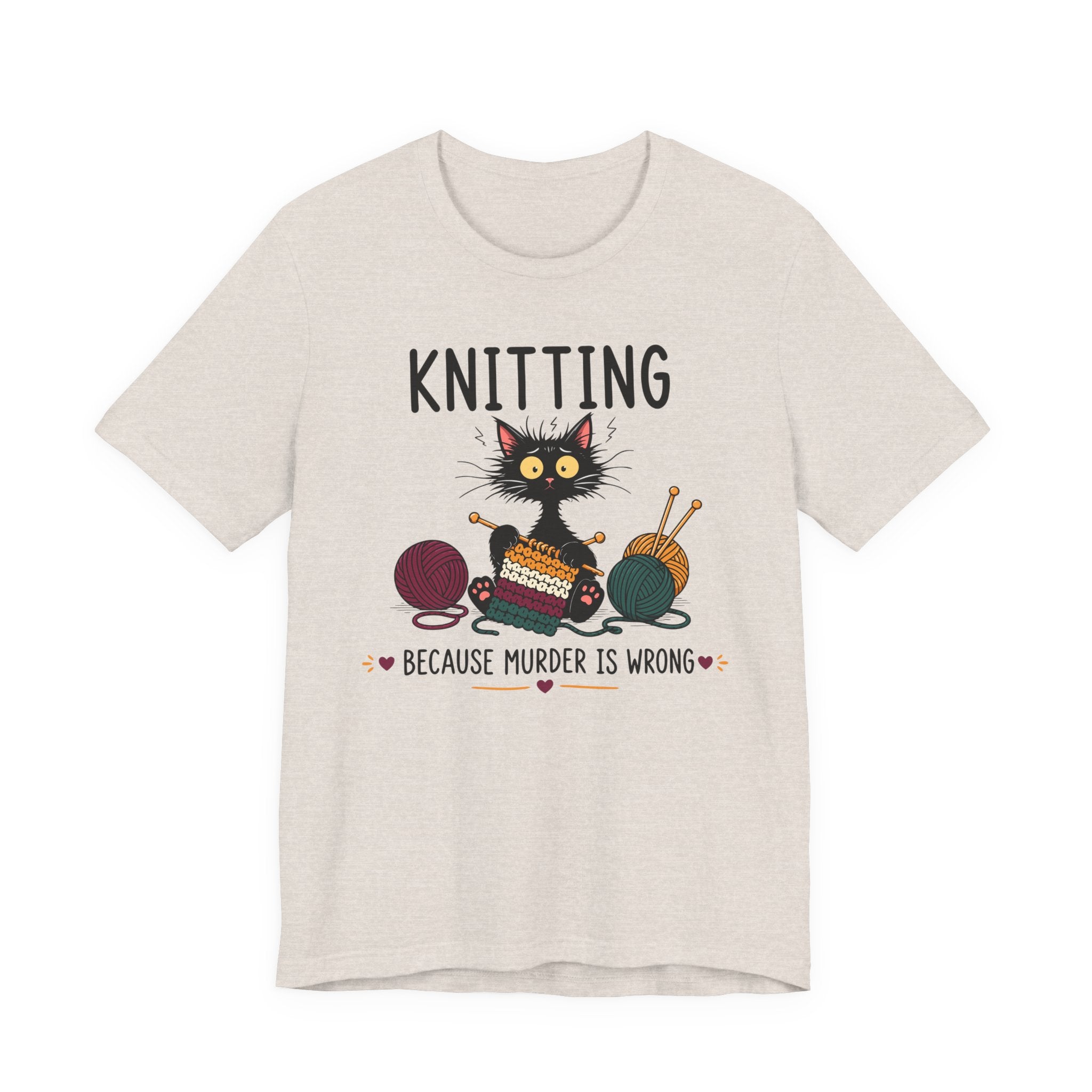 Knitting Because Murder is Wrong Tee
