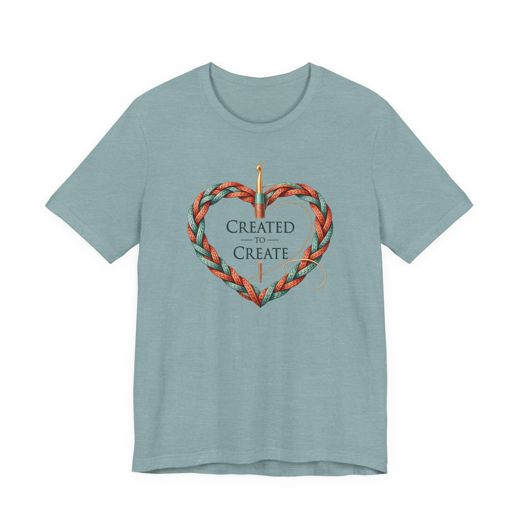 Created to Create (Christian Crochet Heart Tee)
