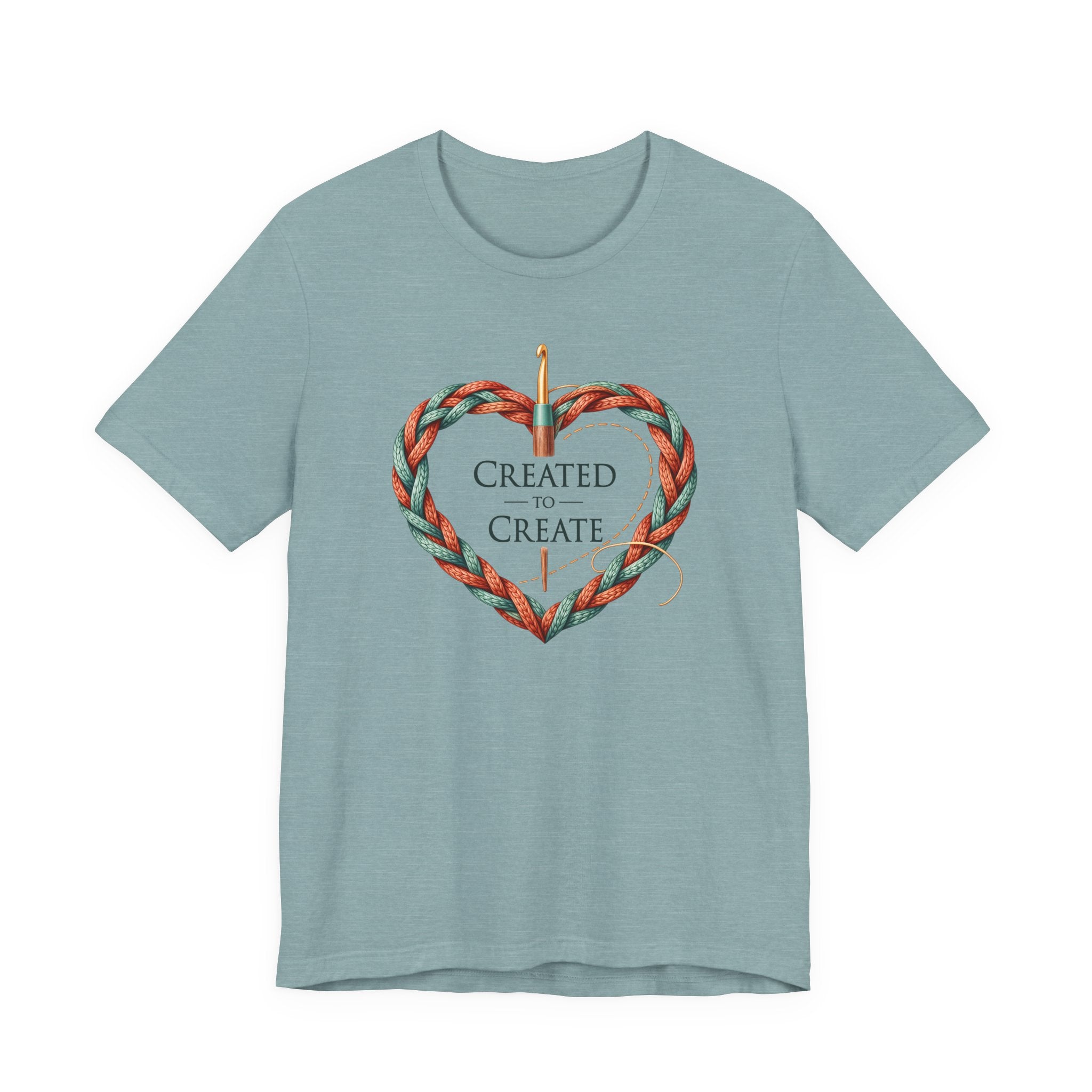 Created to Create (Christian Crochet Heart Tee)