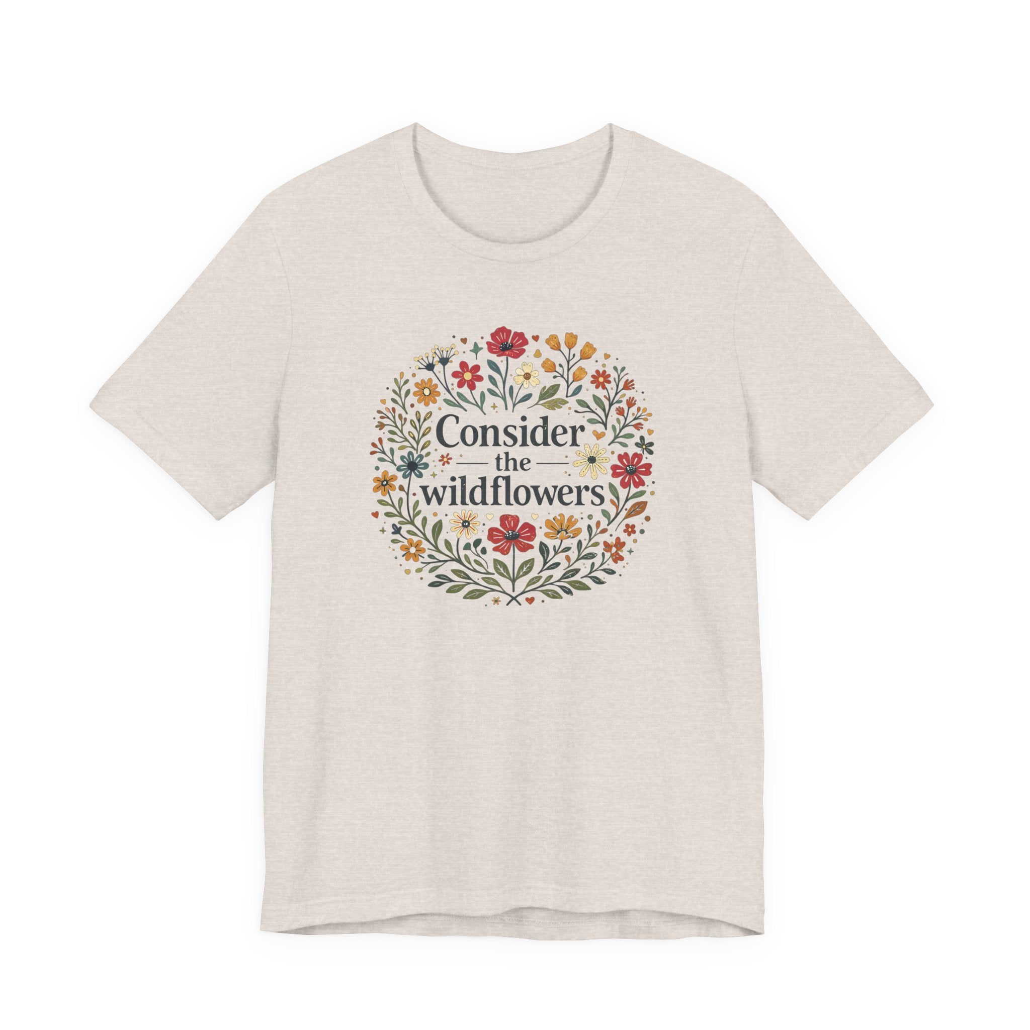 Consider the Wildflowers (Christian Botanical Block Print Tee)