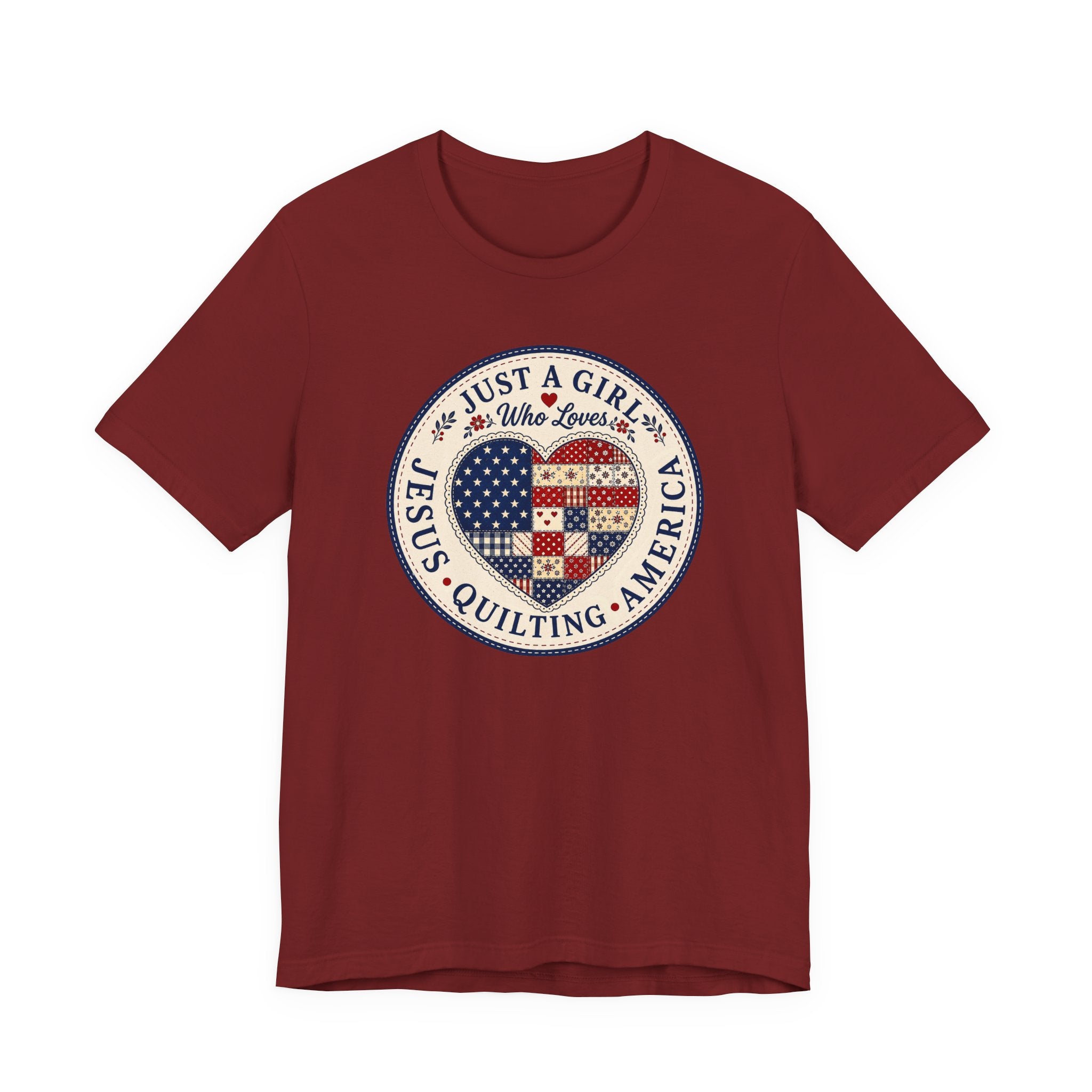 Just A Girl Who Loves Jesus • Quilting • America (Patriotic Quilting Tee)