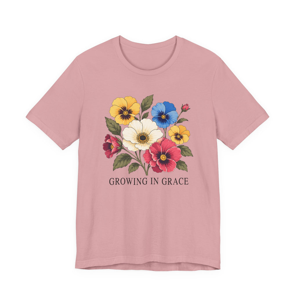 Growing In Grace (Floral Christian Tee)