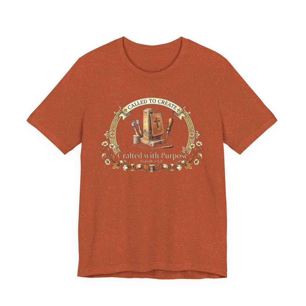 Crafted with a Purpose (Leather Working Christian Tee in Dark Colors)
