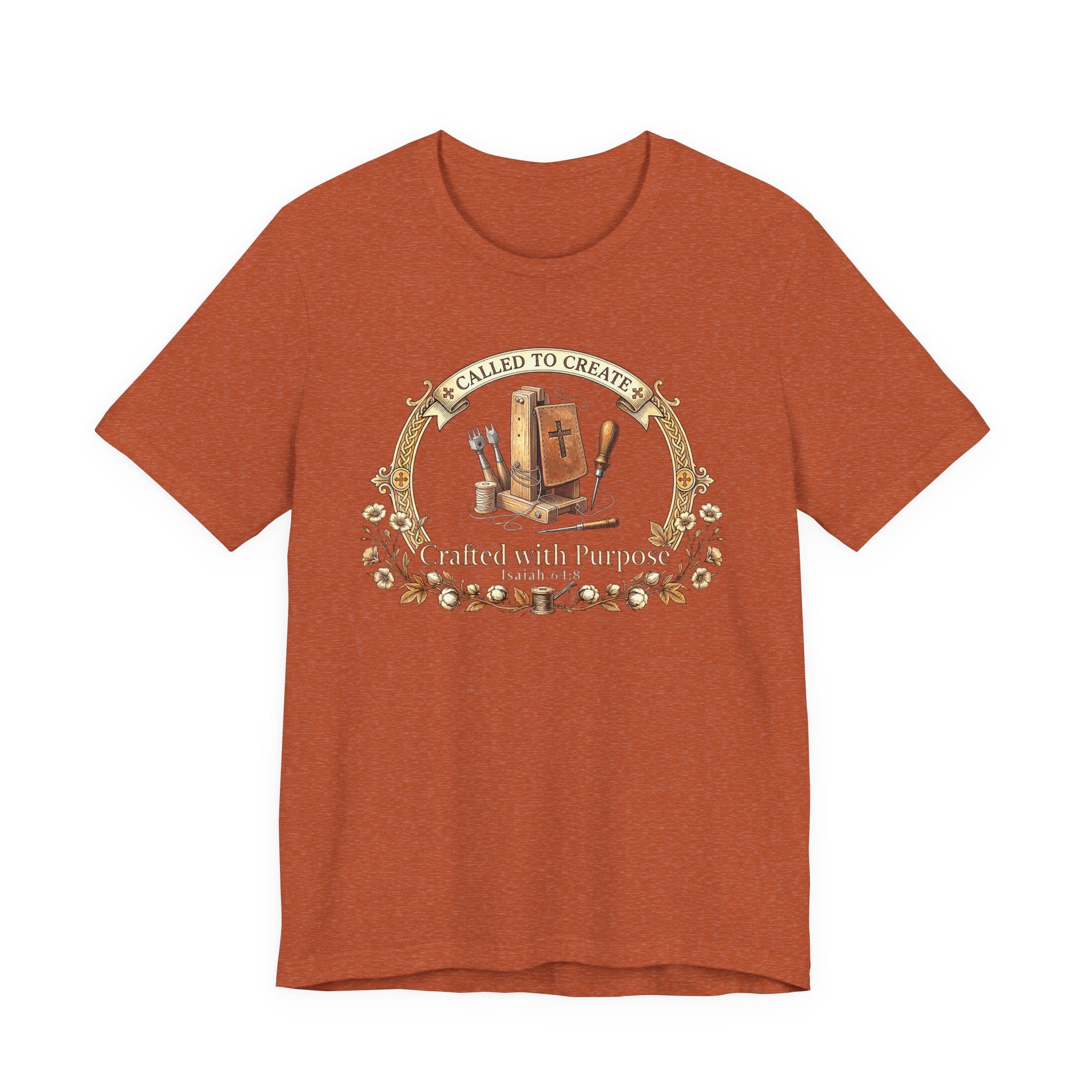 Crafted with a Purpose (Leather Working Christian Tee in Dark Colors)