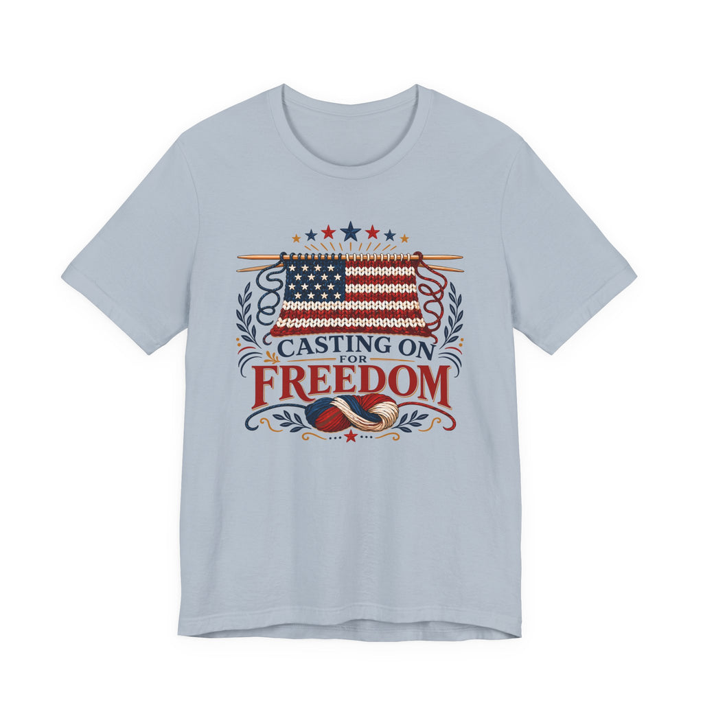 Casting On For Freedom (Patriotic Knitting Tee)