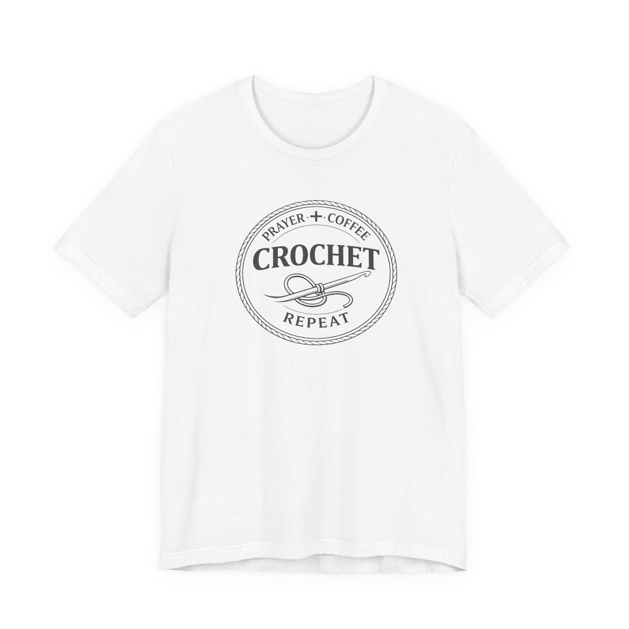 Prayer + Coffee + Crochet + Repeat (Christian Tee)