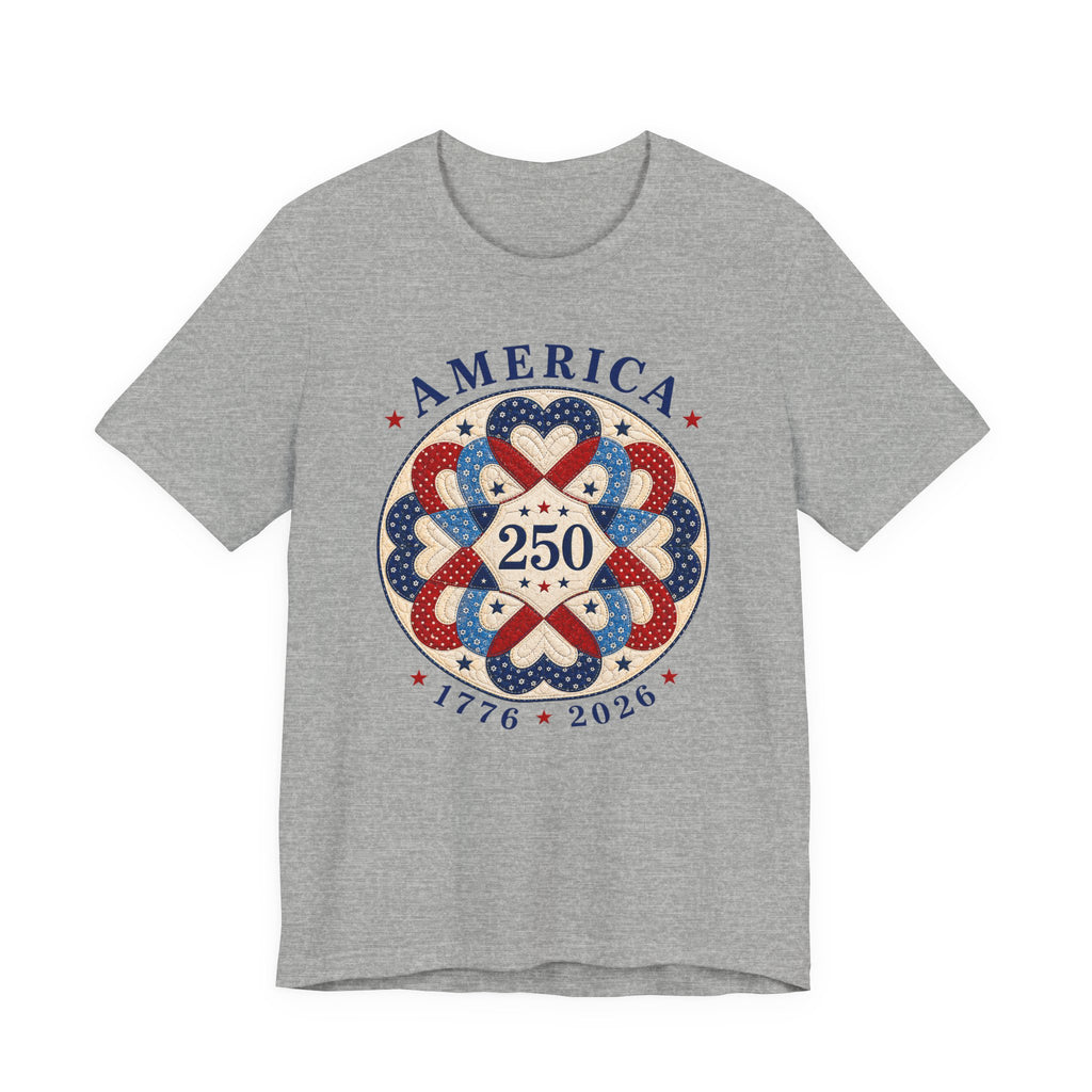 America 250 - Interlocking Hearts (Patriotic Quilting Tee)