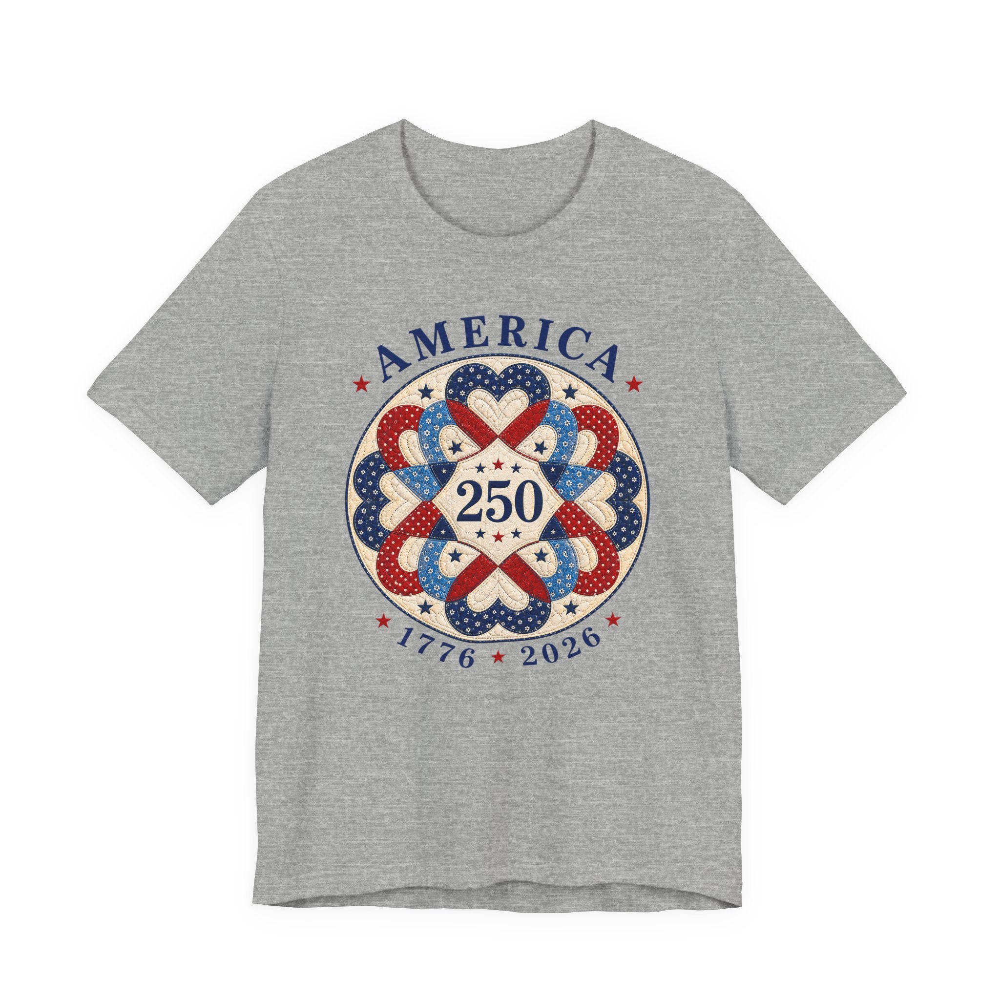 America 250 - Interlocking Hearts (Patriotic Quilting Tee)