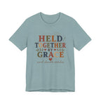 Held Together By Grace and Double Stitches (Christian Sewing Tee)