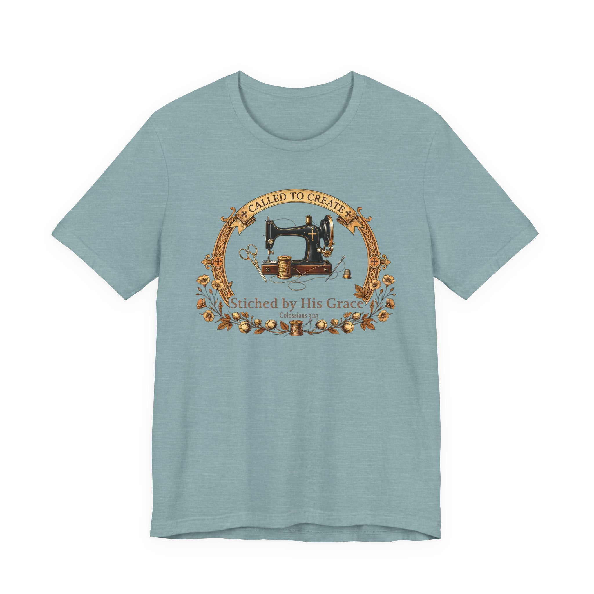 Stitched by His Grace (Christian Sewing Tee)