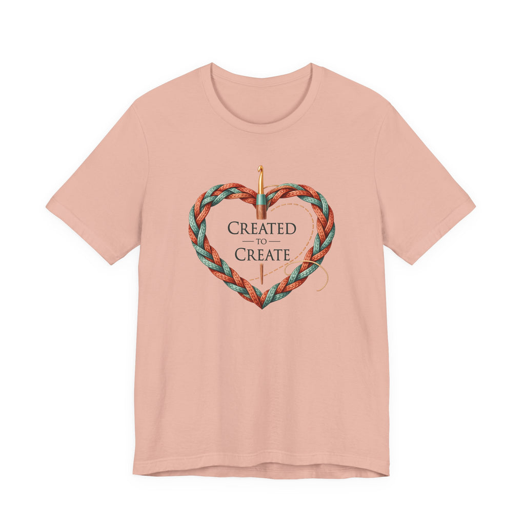Created to Create (Christian Crochet Heart Tee)