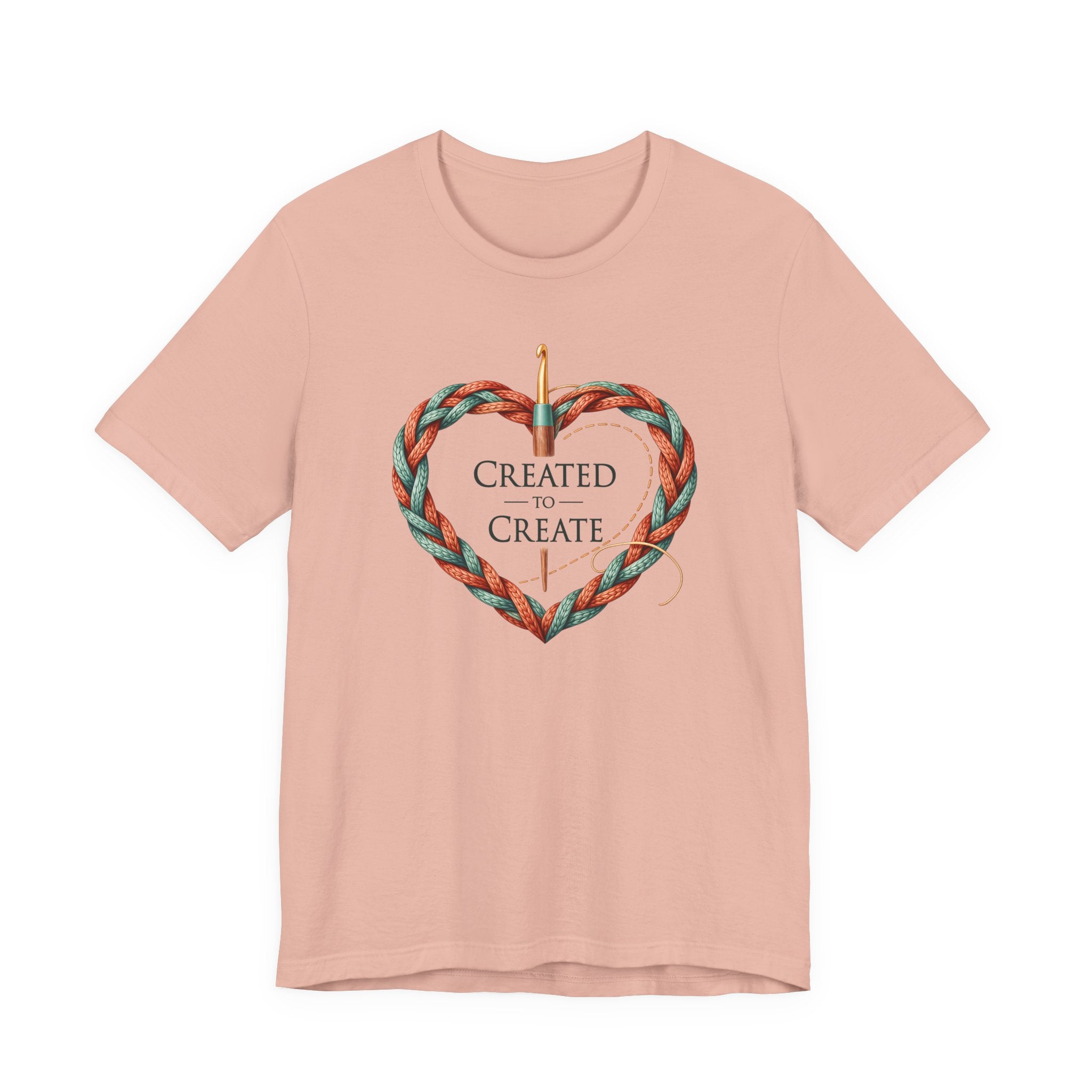 Created to Create (Christian Crochet Heart Tee)