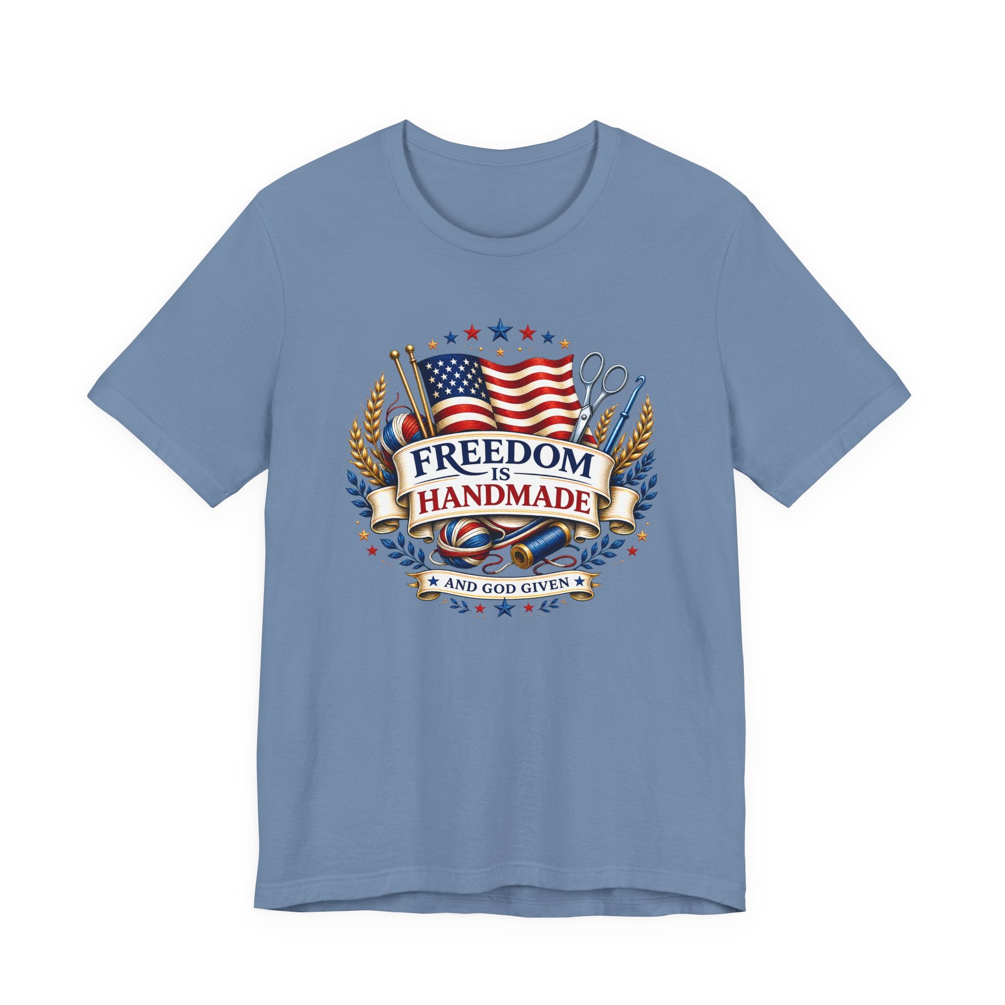 USA Freedom is Handmade and God Given (Patriotic Maker Tee)